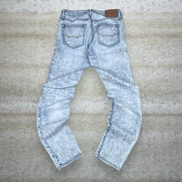 American Eagle Outfitters Other - Vintage Y2K American Eagle Jeans 29x32 Skinny Fit Light Wash Denim Tan Logo